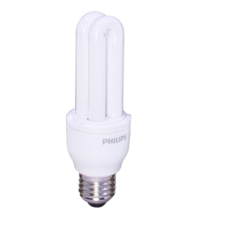 飞利浦(PHILIPS) 飞利浦2U三基色节能灯泡螺旋螺口led家用螺纹电灯台灯U型超亮日光灯管 【E27-2U】11W-白光6500K